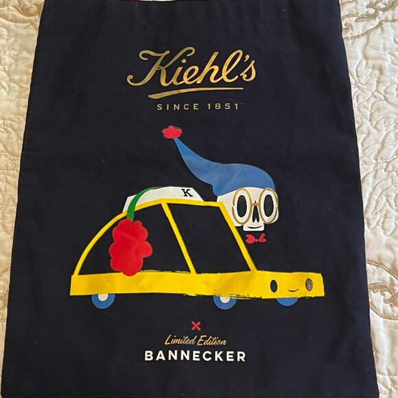 NWOT Kiehls Limited Edition Navy Blue Canvas Tote - Picture 2 of 8